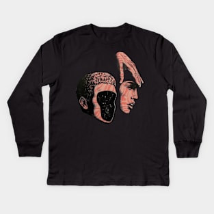 The man without a face - Digital drawing - Color Kids Long Sleeve T-Shirt